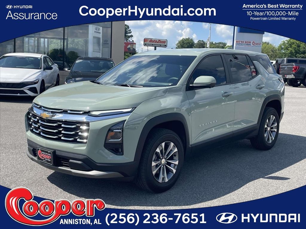 2025 Chevrolet Equinox LT in Cacti Green — front three-quarter view
