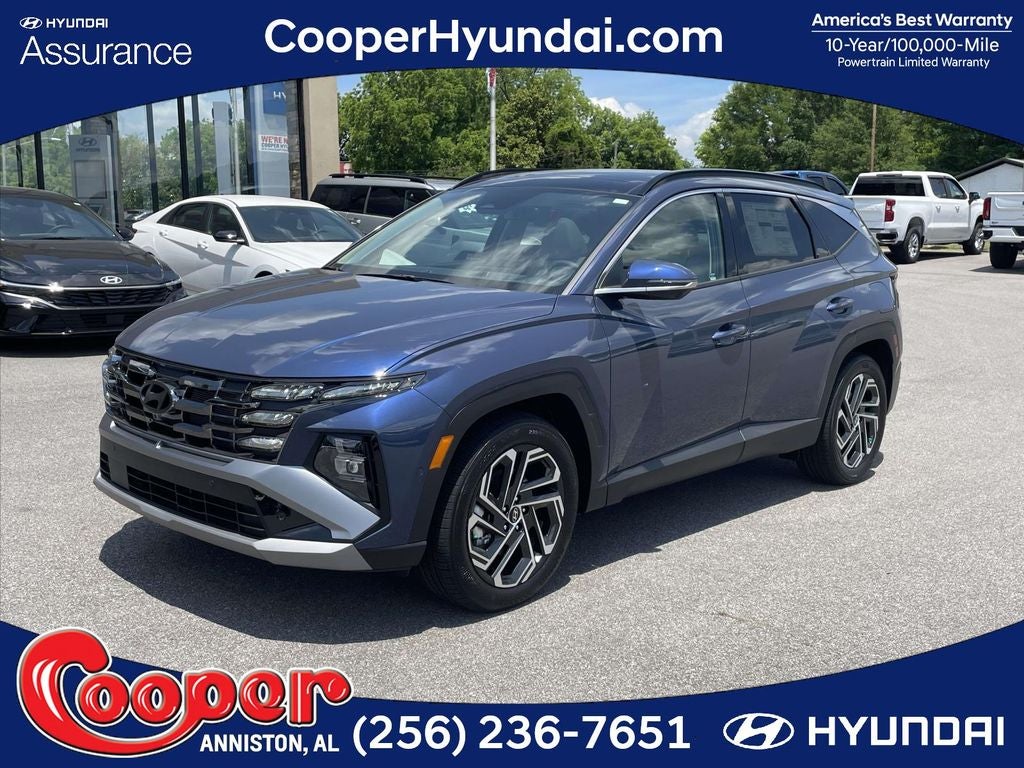 2026 Hyundai TUCSON Limited FWD in Atlantis Blue — front three-quarter view