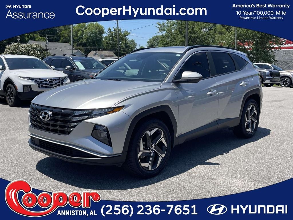 2023 Hyundai TUCSON SEL in Shimmering Silver — front three-quarter view