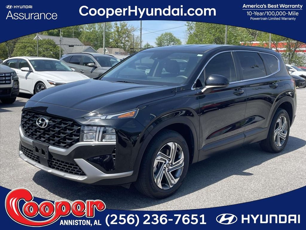 2023 Hyundai SANTA FE SE in Twilight Black — front three-quarter view