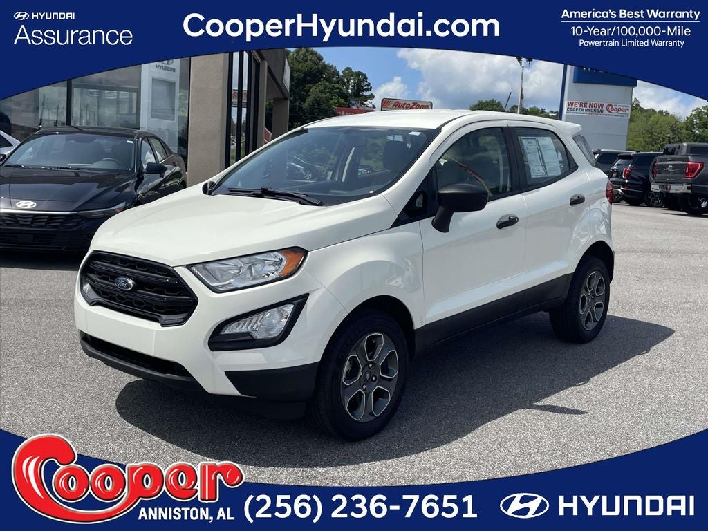2021 Ford EcoSport S in Diamond White — front three-quarter view
